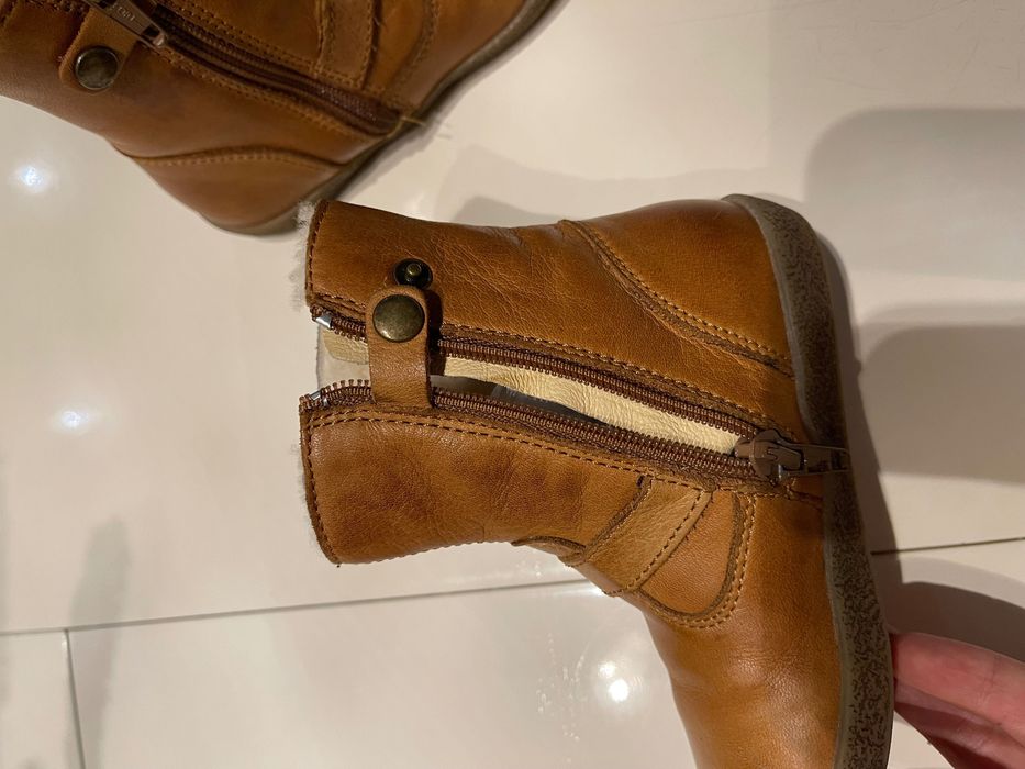 Сапоги чоботи з натуральної шкіри з натуральним хутром Naturino 24 роз