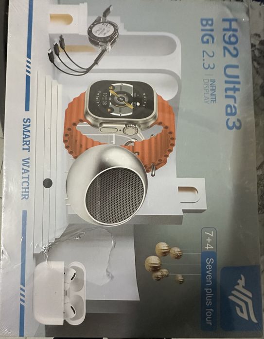 conjunto de smartwatch preto H92 Ultra3 novo