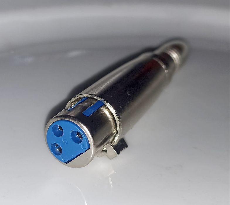 Adapter XLR męski 3p, gniazdo jack 6,3mm