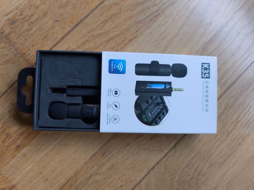 Microfone sem fios - novo - dentro da caixa