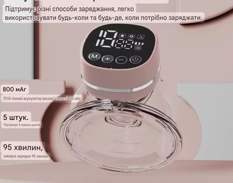 НОВИНКА електричний електронний молоковідсмоктувач вільні руки hands f