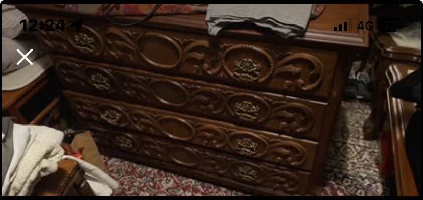 Mobília de quarto vintage,  completa em mogno
