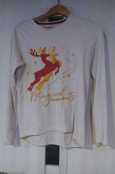 Bluzka świąteczna 158/164 Bluzka dziewczęca z reniferami