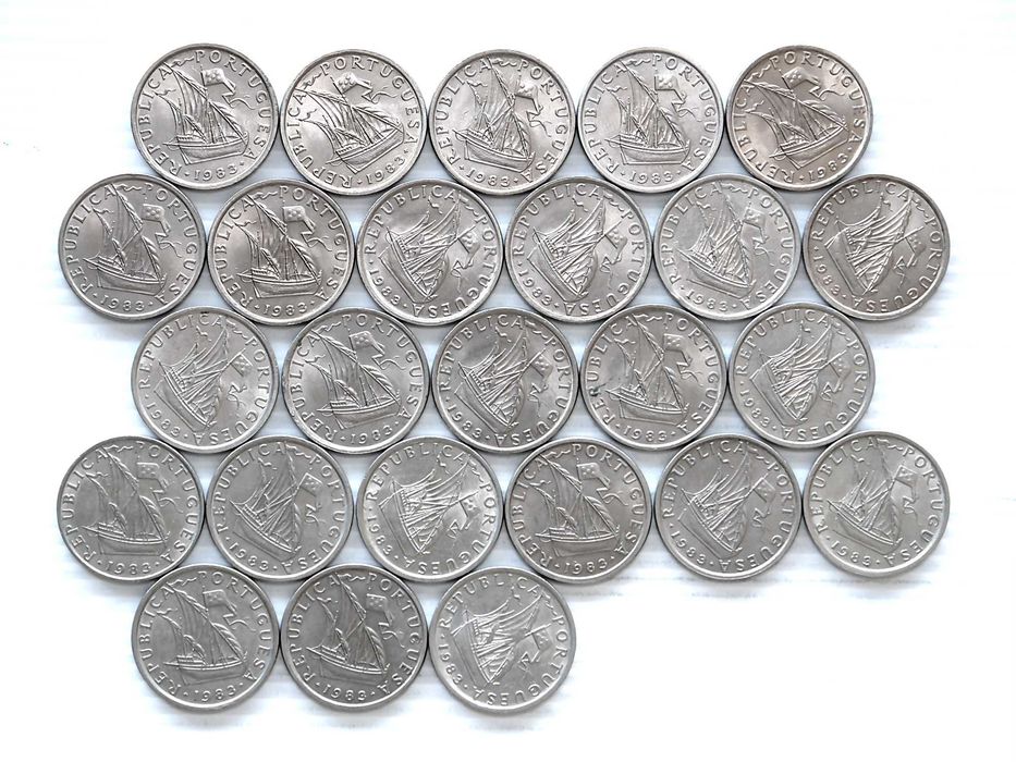 Lote de 25 Moedas 5 Escudos 1983