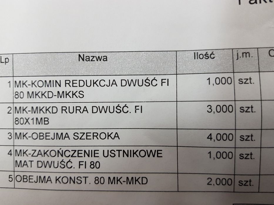 Rura do komina Komplet