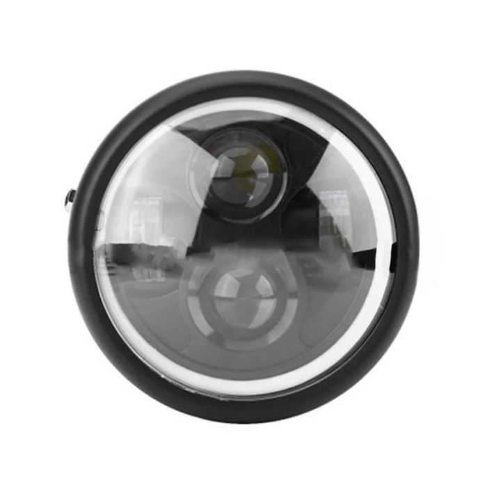 Farol LED redondo 6.5 pol cafe racer 40W médios/máximos