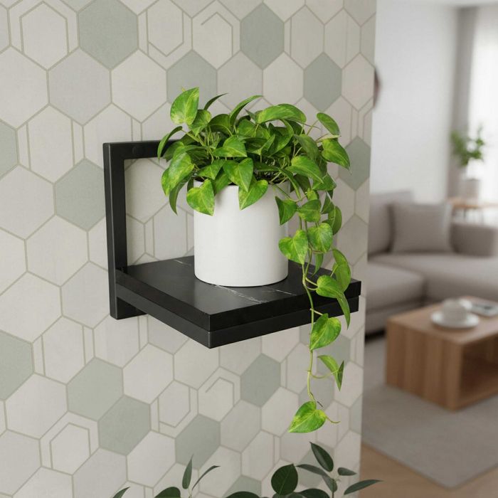 Kwietnik ścienny wiszący loft czarny dąb rustykalny