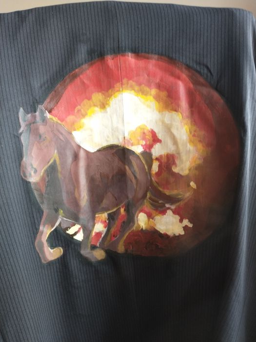 Marynarka męska z ręcznie malowanym koniem