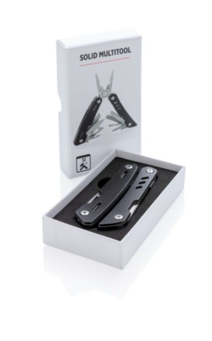 Narzędzie wielofunkcyjne Solid, 12 el. / Czarny P221.351