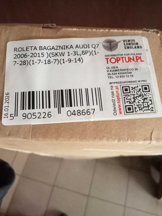 Roleta bagażnika audi Q7 4L 05-2015