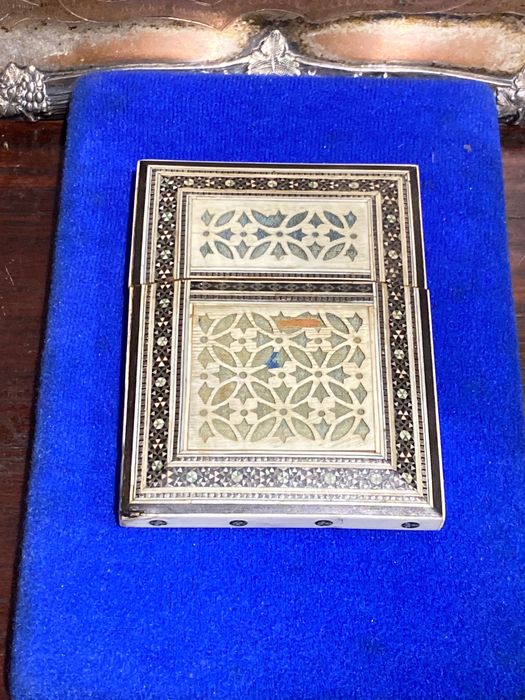 Cartoneira Nobre Anglo-indiana Mosaico Sadeli Séc XIX 10,2 cm