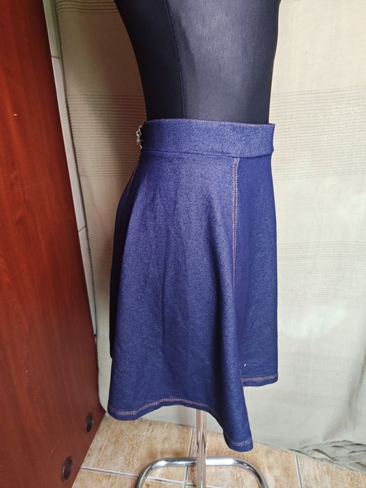 Spódnica denim, wygodna, sportowa, granatowa