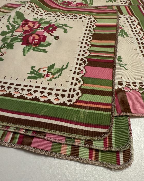 Stare serwetki PRL 6 sztuk zestaw