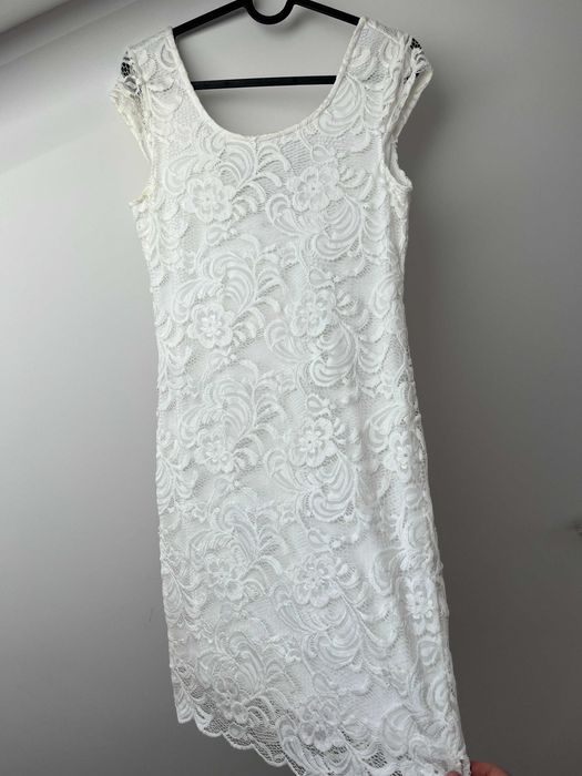 Sukienka na lato H&M biała rozmiar M Koronkowa wieczór panieński