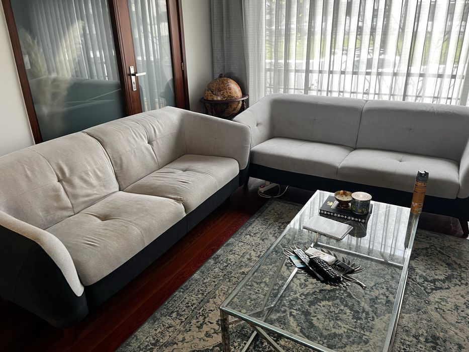 2 Sofás Sala azul e cinza