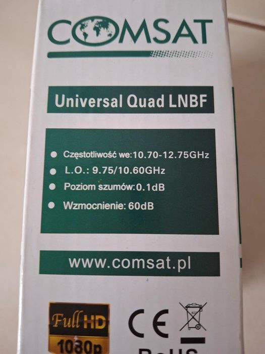 Konwerter Universal Quad LNBF CQD 4 0.1 dB COMSAT nowy