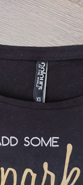 Bluzka damska dłuższa czarna luźna S