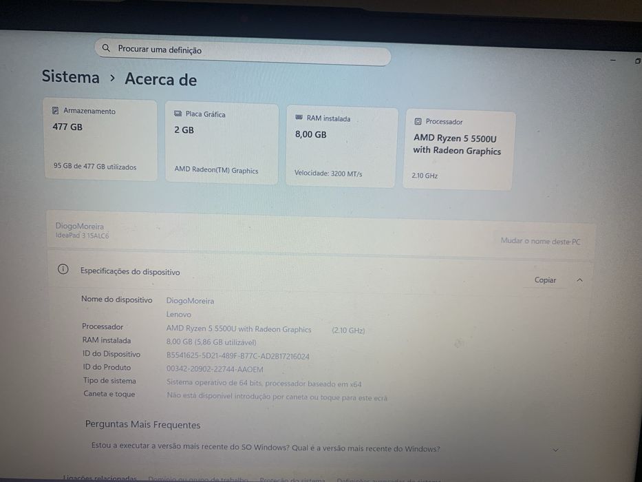 Portátil Lenovo IdeaPad 3 15ALC6