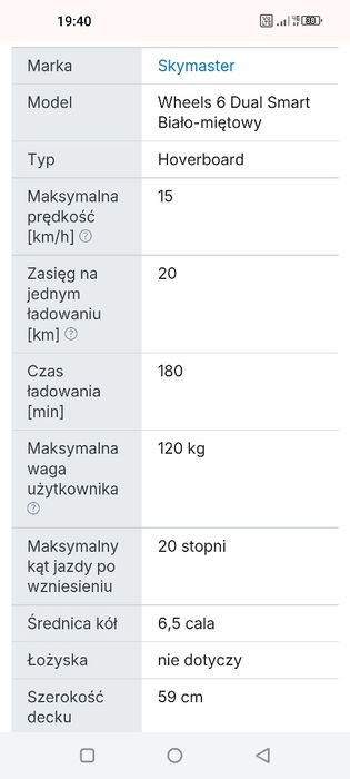 Deskorolka elektryczna skymaster