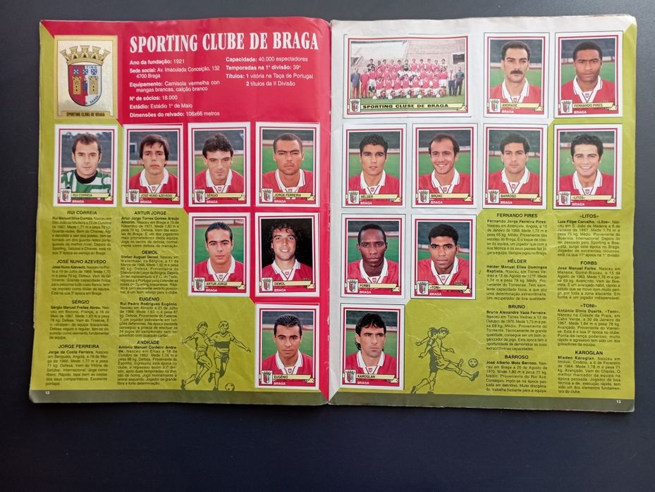 Caderneta Futebol Antiga