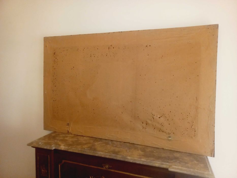 Quadro pintura a óleo, tema rural 129 x 79 cm