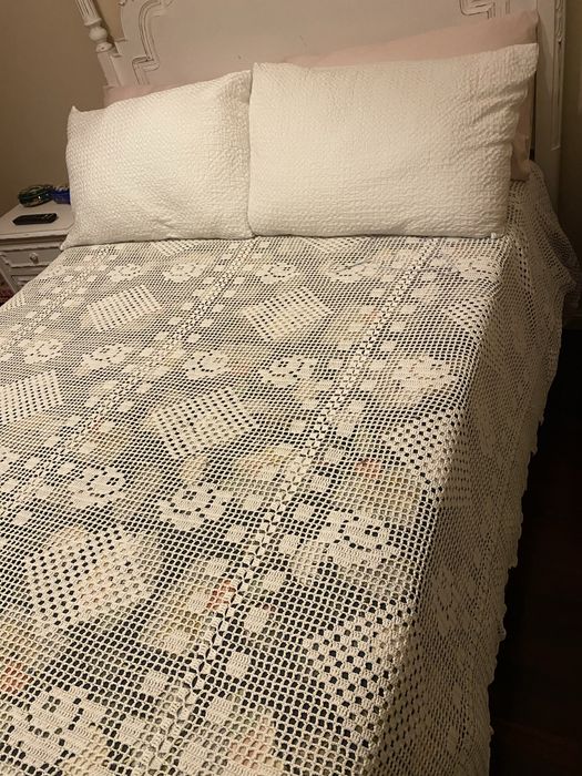 Colcha de cama em crochet