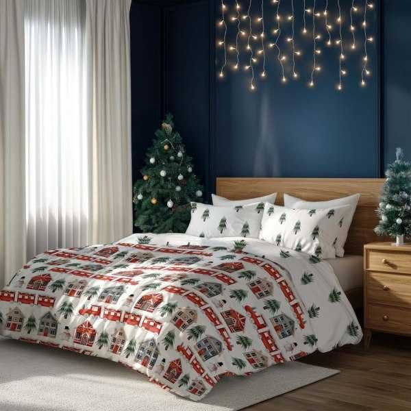 świąteczna pościel, zestaw świątecznych pościeli, rożne wzory