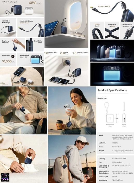 ‼️ Power Bank Baseus Mini 10000 mAh повербанк Samsung, iPhone