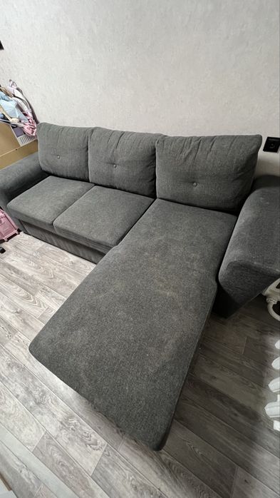 Диван розкладний JYSK (VEJLBY) з шезлонгом темно-сірий