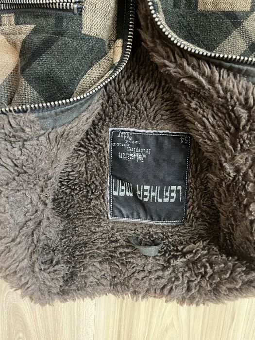 Męska zimowa kurtka w kratę brązowa szara khaki Leatherman