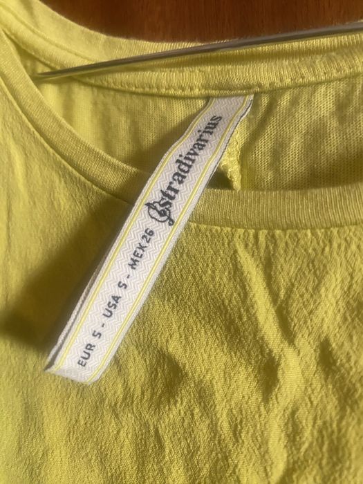 T-shirt manga cava amarela