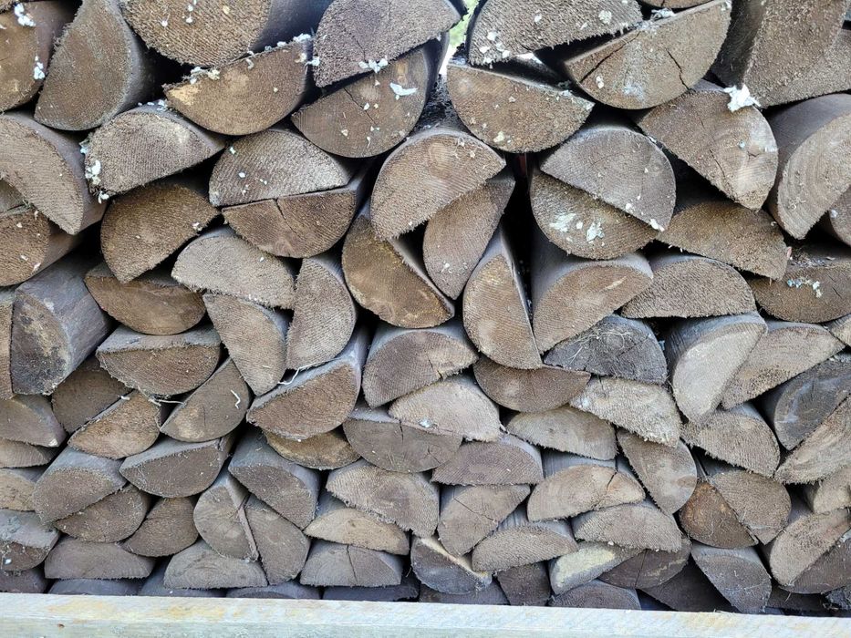 Palisady  połówki  drewniane impregnowane