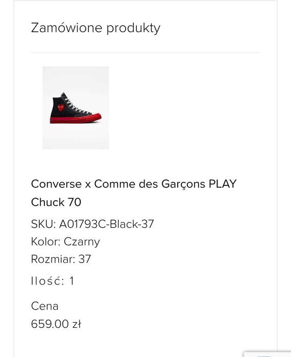 Trampki Converse PLAY comme des garcons r.37
