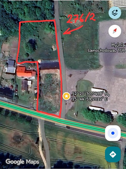Działka budowlana Lutol Suchy przy samej drodze 92 i  A2