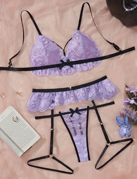 Komplet bielizny koronkowej seksowny strój dla dorosłych pas sexi L 40