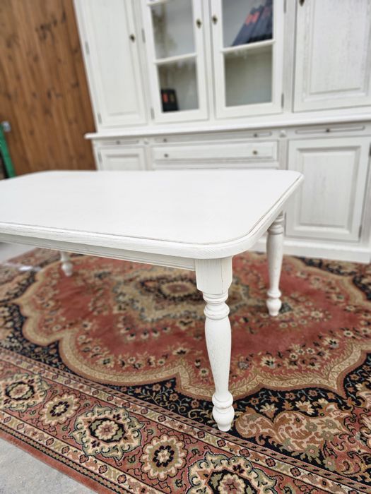 Stół dębowy bielony biały przecierki 180 cm #1580 Stylowy Węgrów