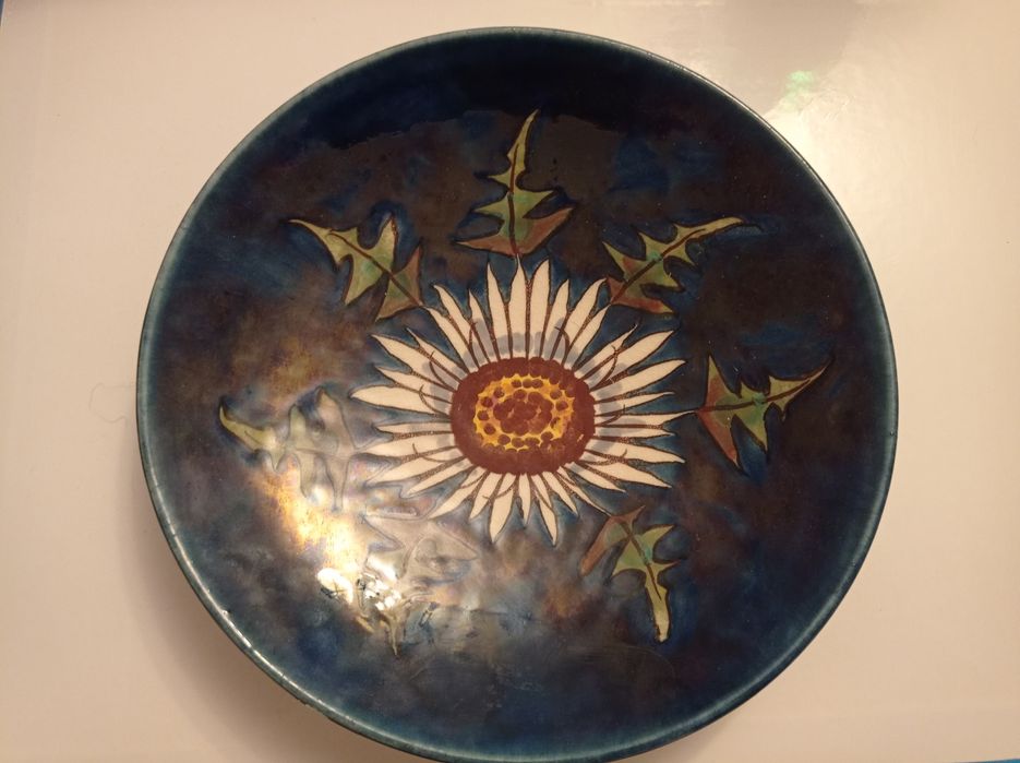 Talerz ozdobny Hindelanger Keramik Handarbeit lata 60 wintage PRL