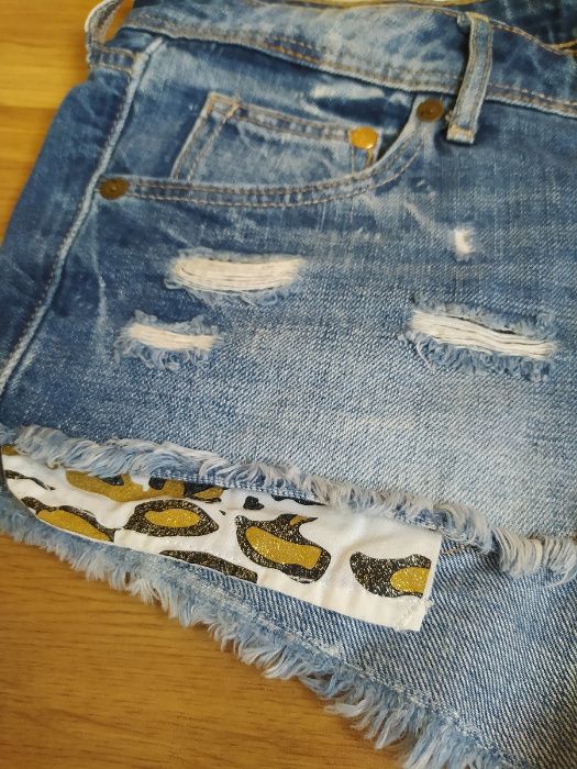 Szorty spodenki jeansowe dziury H&M