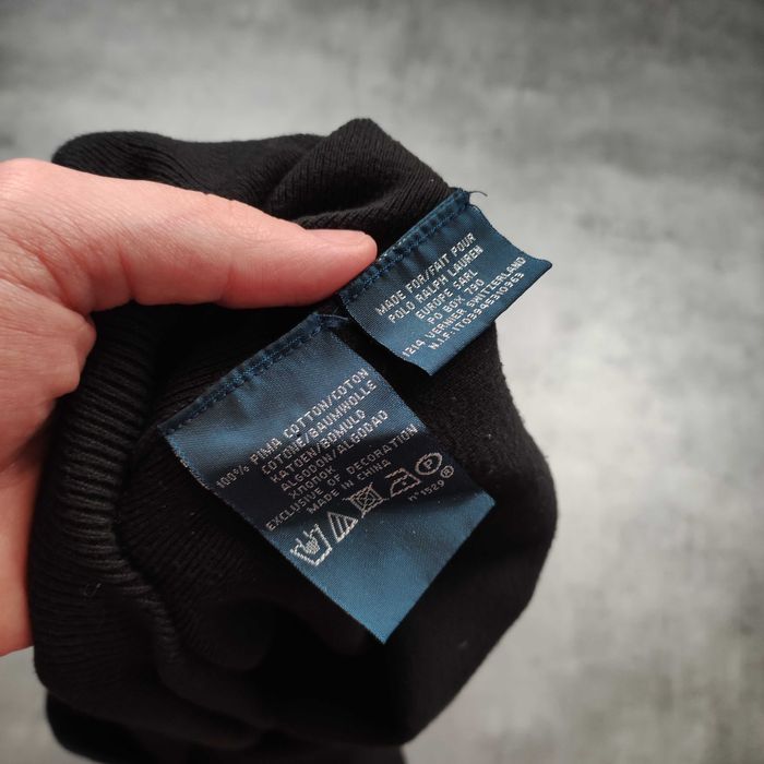 MĘSKI PREMIUM Czarny Sweter Elegancki Bawełna Polo Ralph Lauren Konik