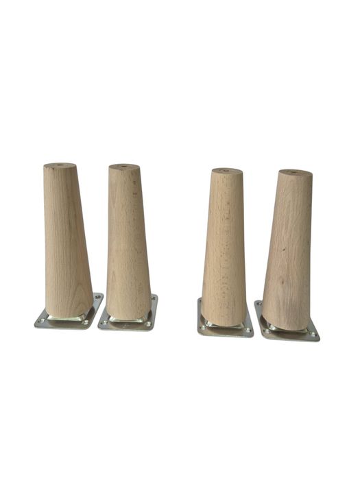 Nogi Nóżki drewniane bukowe H-15 cm Komplet 8 sztuk