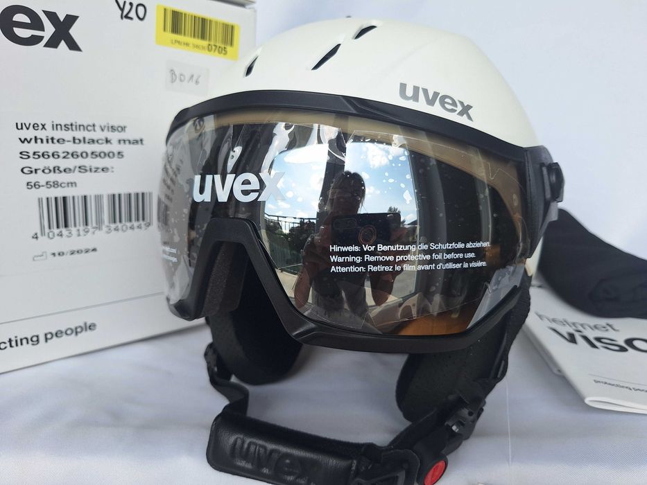 Kask narciarski Uvex Instinct Visor White Black Mat M 56-58cm