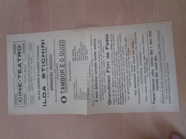 Programas  folhetos de Teatro muito antigos ano 10 -20