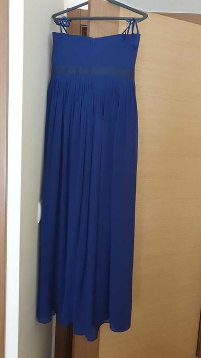 Vestido Azul com detalhes Prateados