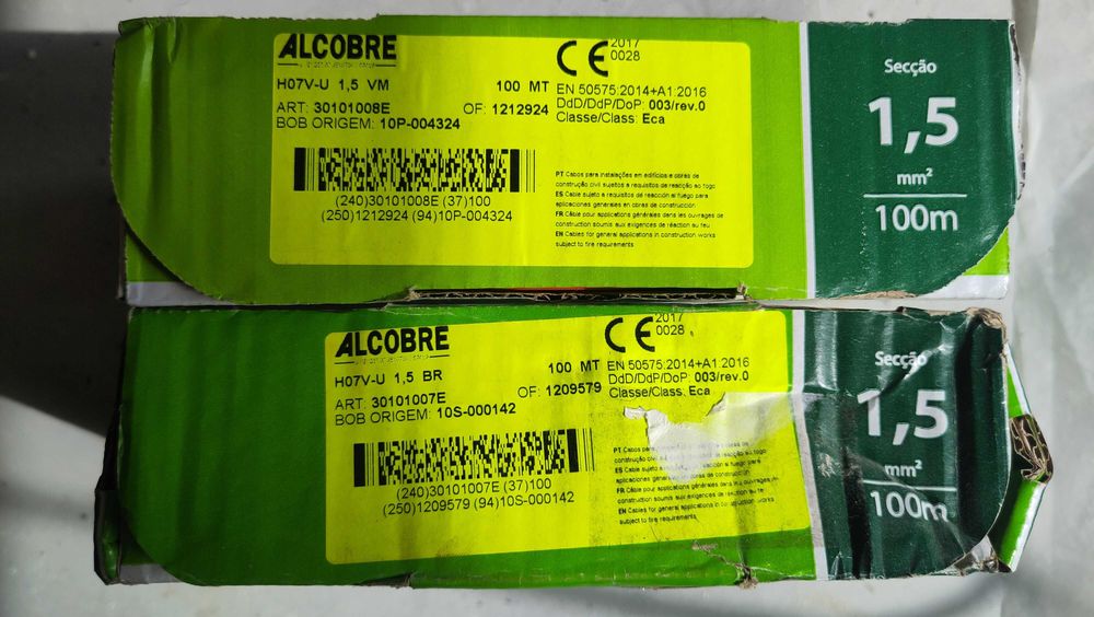 Fio electrico 1.5 branco e vermelho