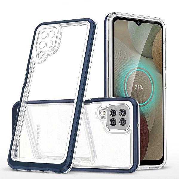 Clear 3in1 etui do Samsung Galaxy A12/5G żelowy pokrowiec z ramką nieb