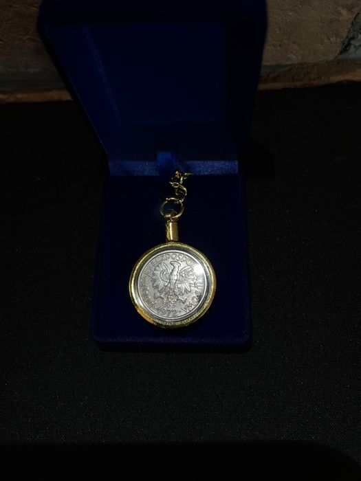 Brelok złoty kolekcjonerski moneta 2 zł na jagody PRL