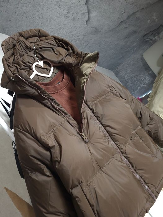 трендова, об'ємна,шоколадна куртка оверсайз для дівчинки