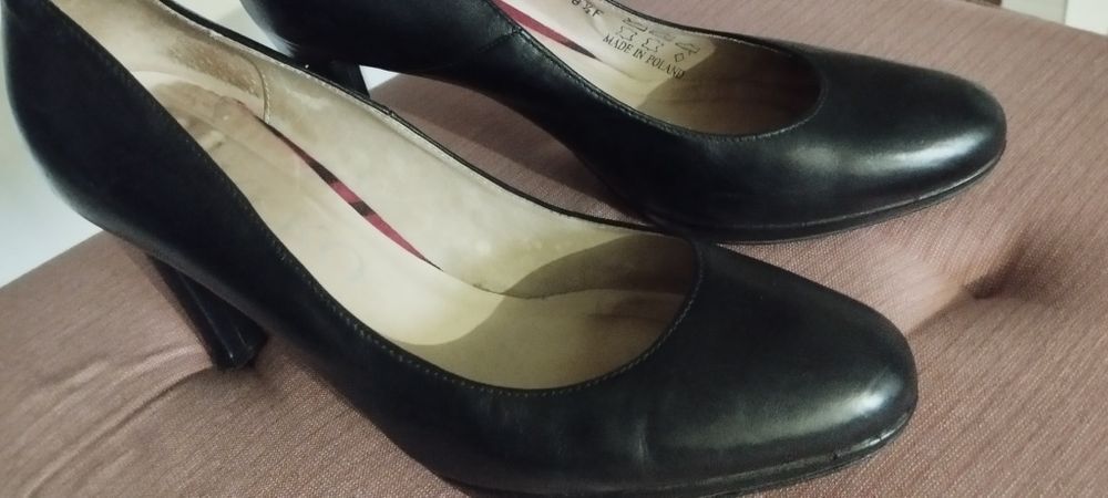 Buty czółenka botki czarne 38 Ryłko skóra