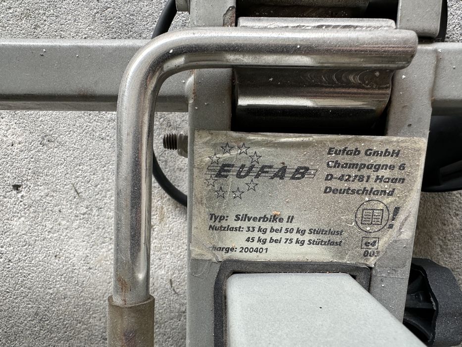 Bagażnik rowerowy Eufab na 2 rowery Uchylny