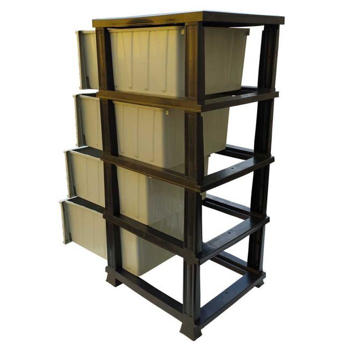 Комод пластиковый Fine 4 ящика Тумбочка пластмассовая с ящиками: 1 050 ...